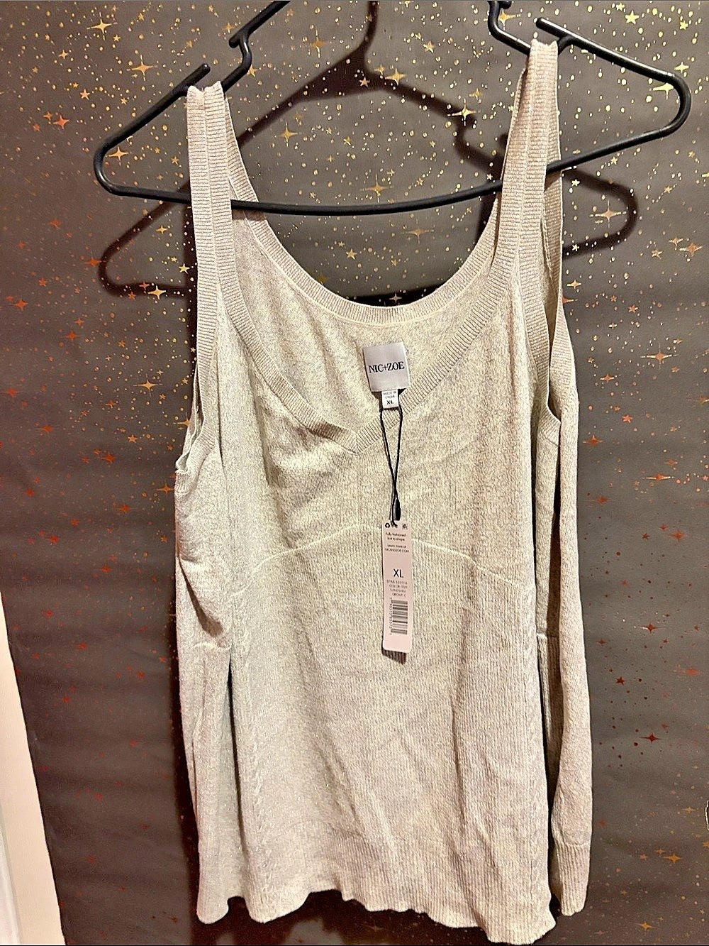 NIC+ZOE Tank Top  Sparkly Gray XL